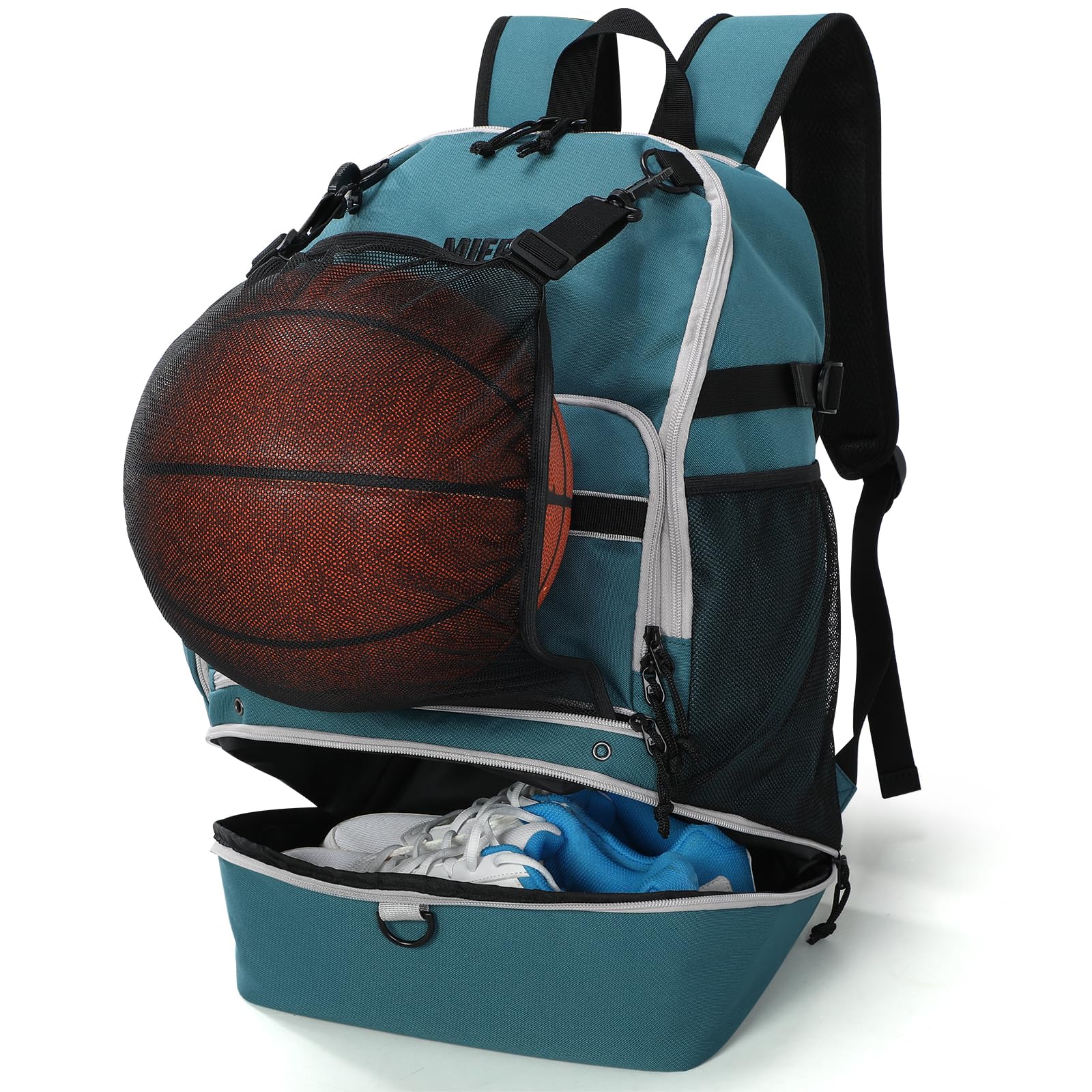 MIER Basketball Backpack Bags with Shoe Compartment Backpack Bag Green