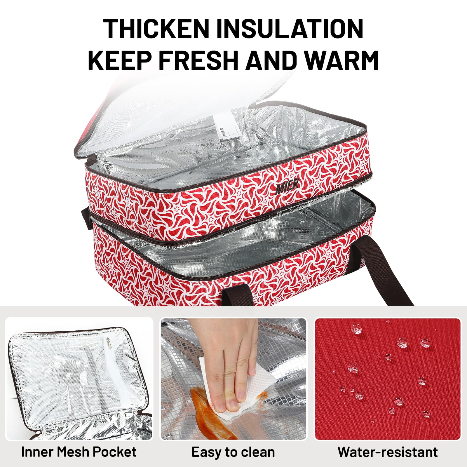 Insulated Casserole Carrier Food Carriers Bag Thermal Holder