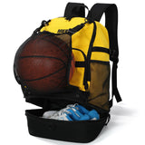 MIER Basketball Backpack Bags with Shoe Compartment Backpack Bag Yellow