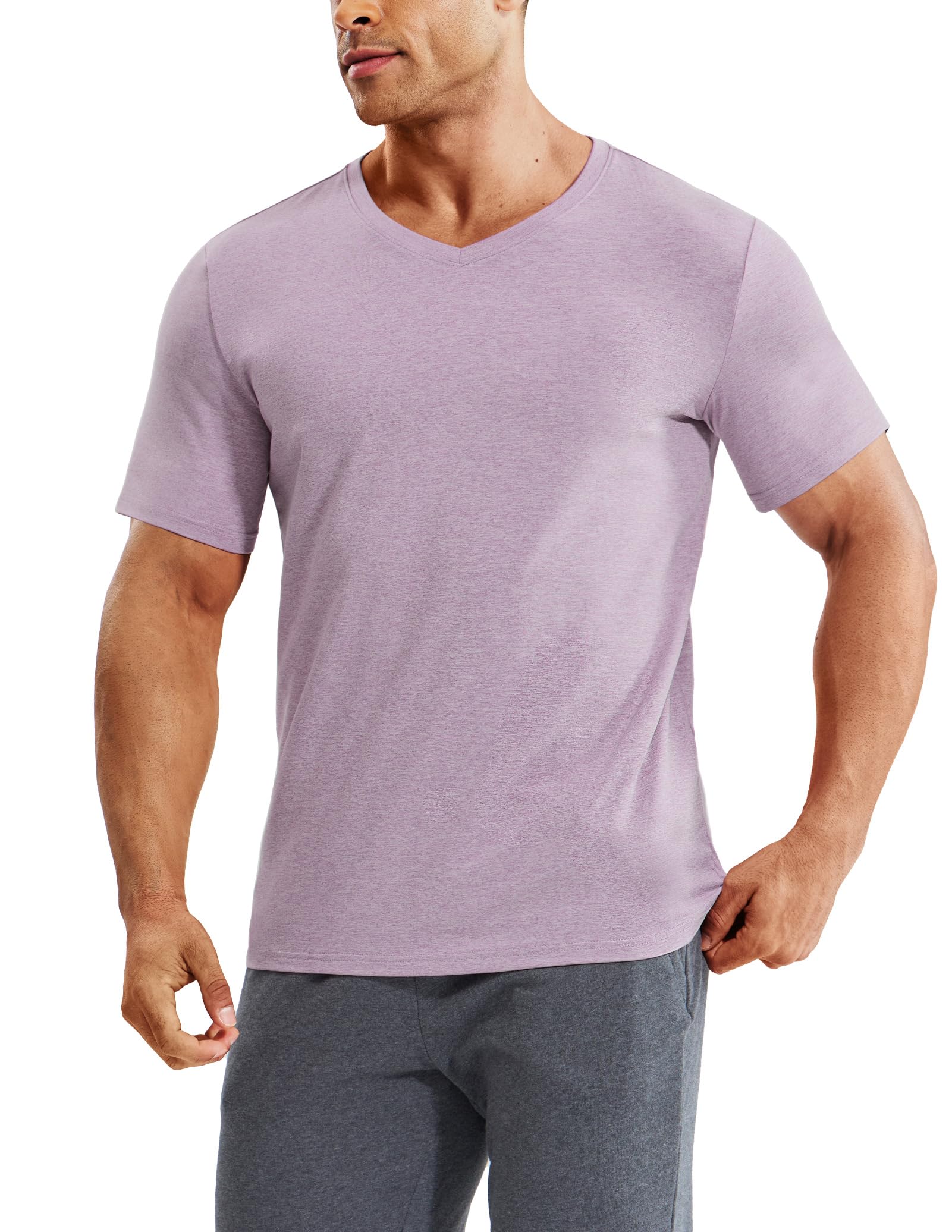 MIER Men’s Buttery Soft Dry Fit V-Neck Workout T-Shirt Men's Shirt