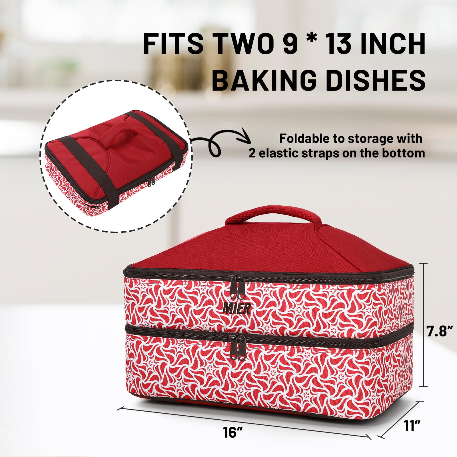 Casserole Carrier Double Insulated Food Carriers Thermal Bag