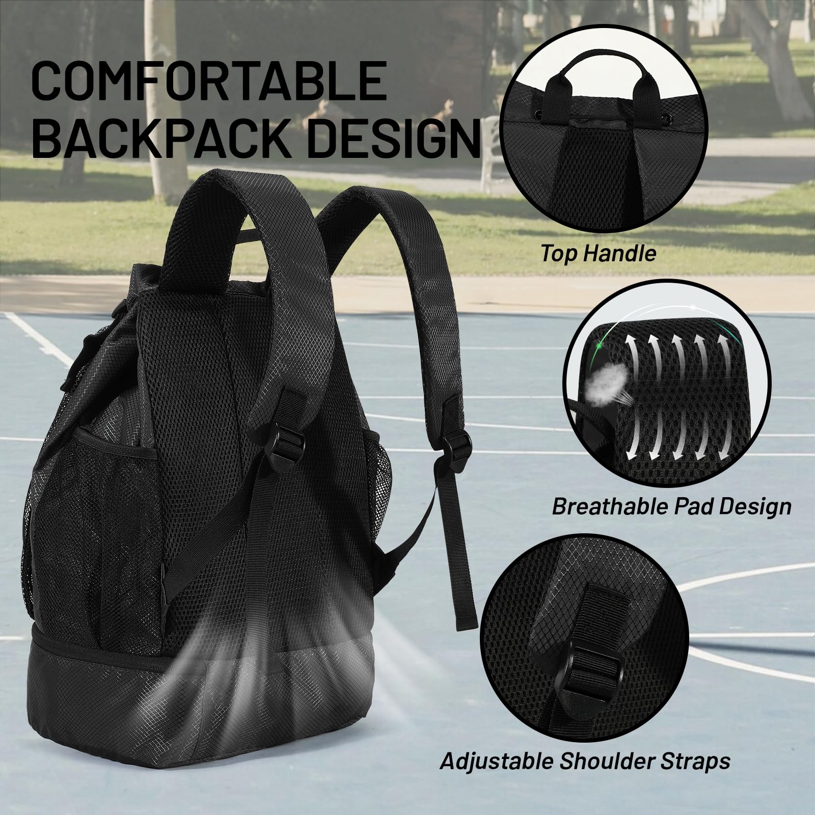 MIER Drawstring Basketball Backpack Soccer Bag with Shoe Compartment Backpack Bag