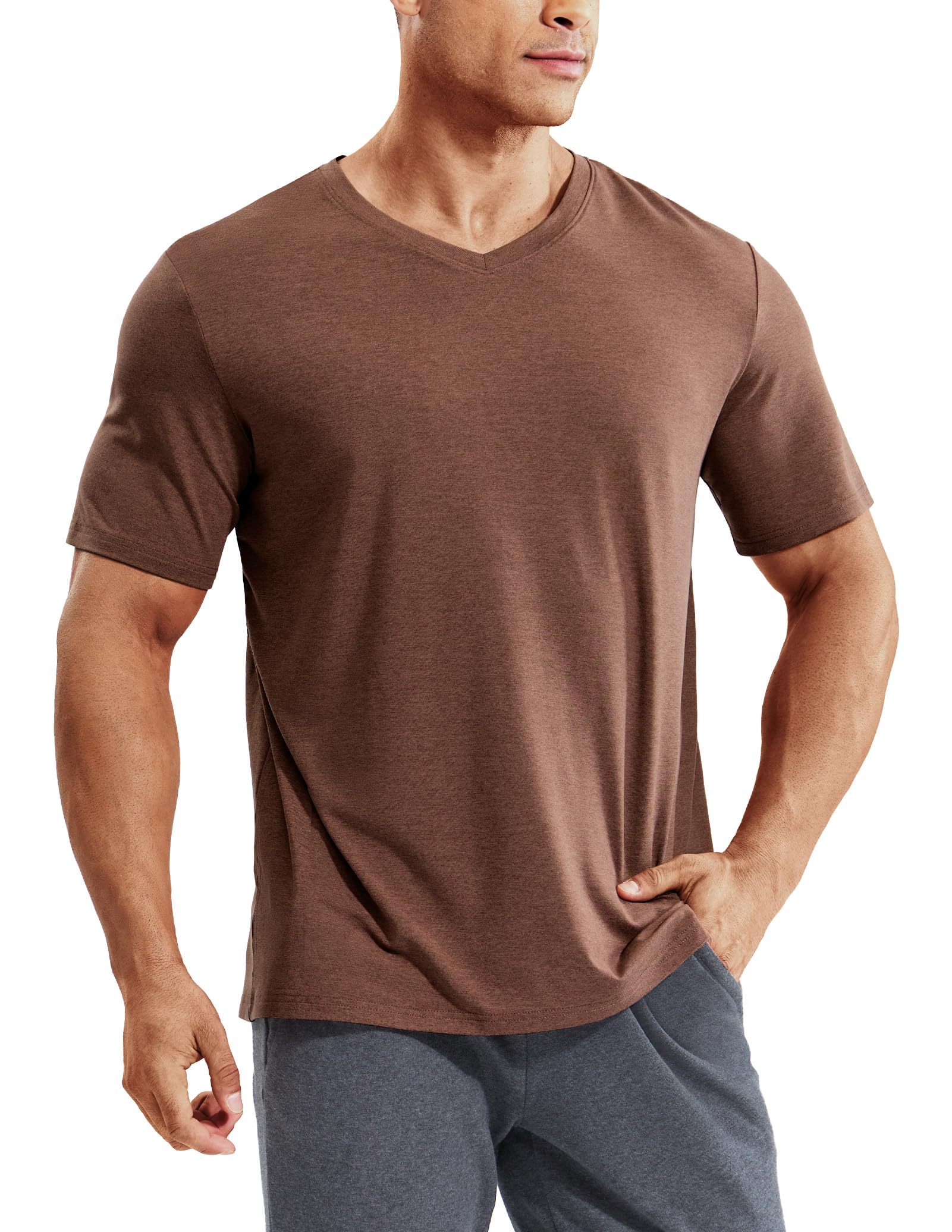 MIER Men’s Buttery Soft Dry Fit V-Neck Workout T-Shirt Men's Shirt