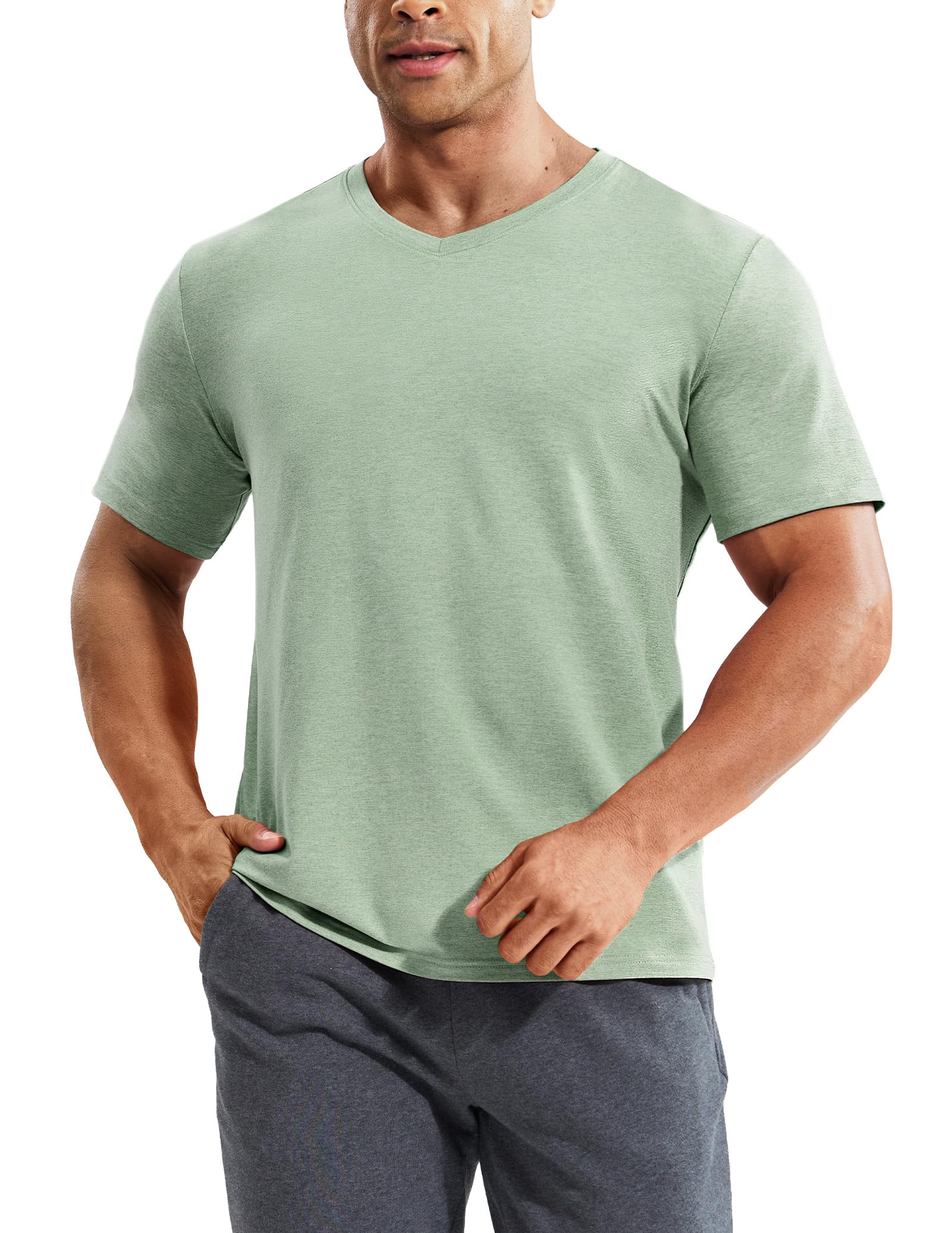 MIER Men’s Buttery Soft Dry Fit V-Neck Workout T-Shirt Men's Shirt