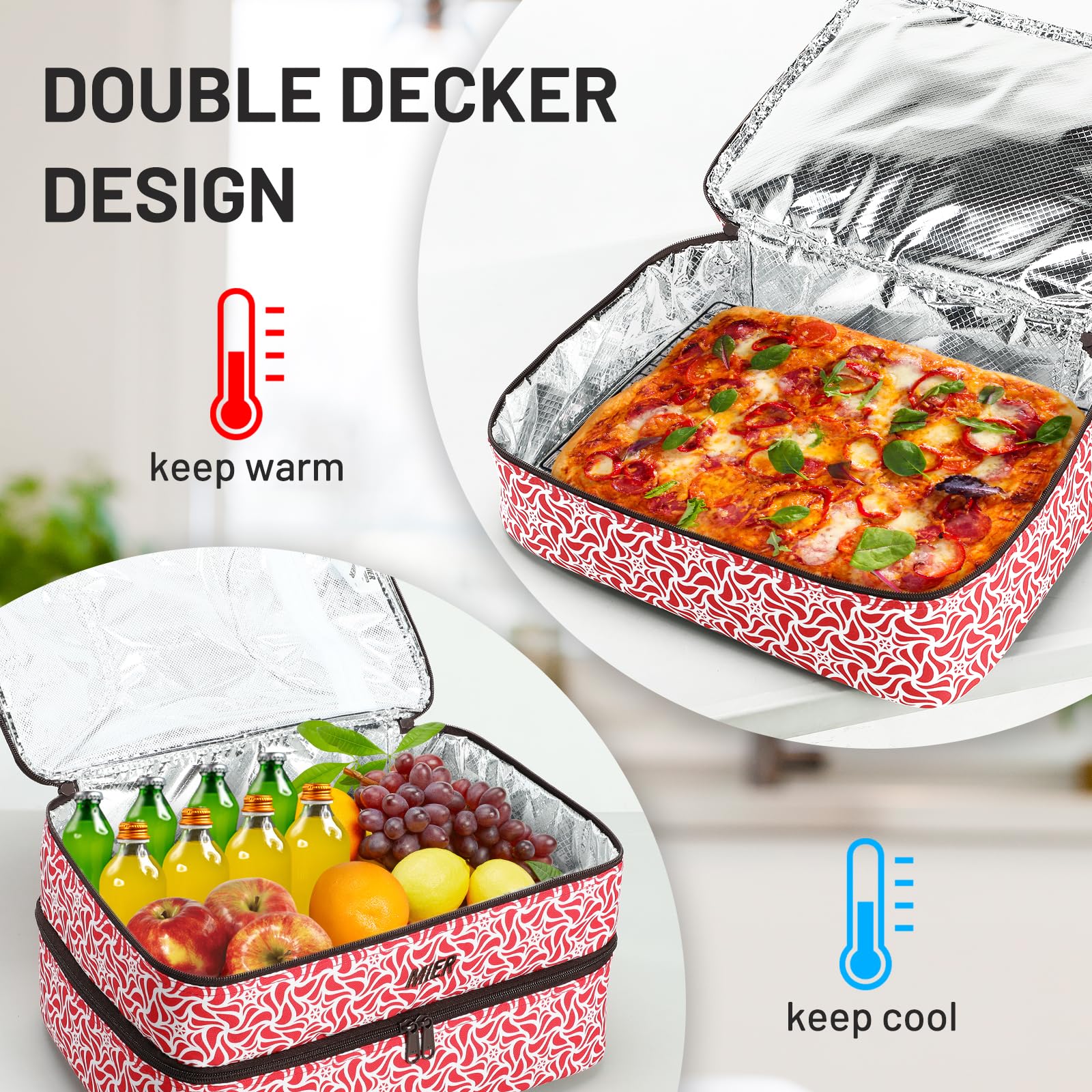 Casserole Carrier Double Insulated Food Carriers Thermal Bag