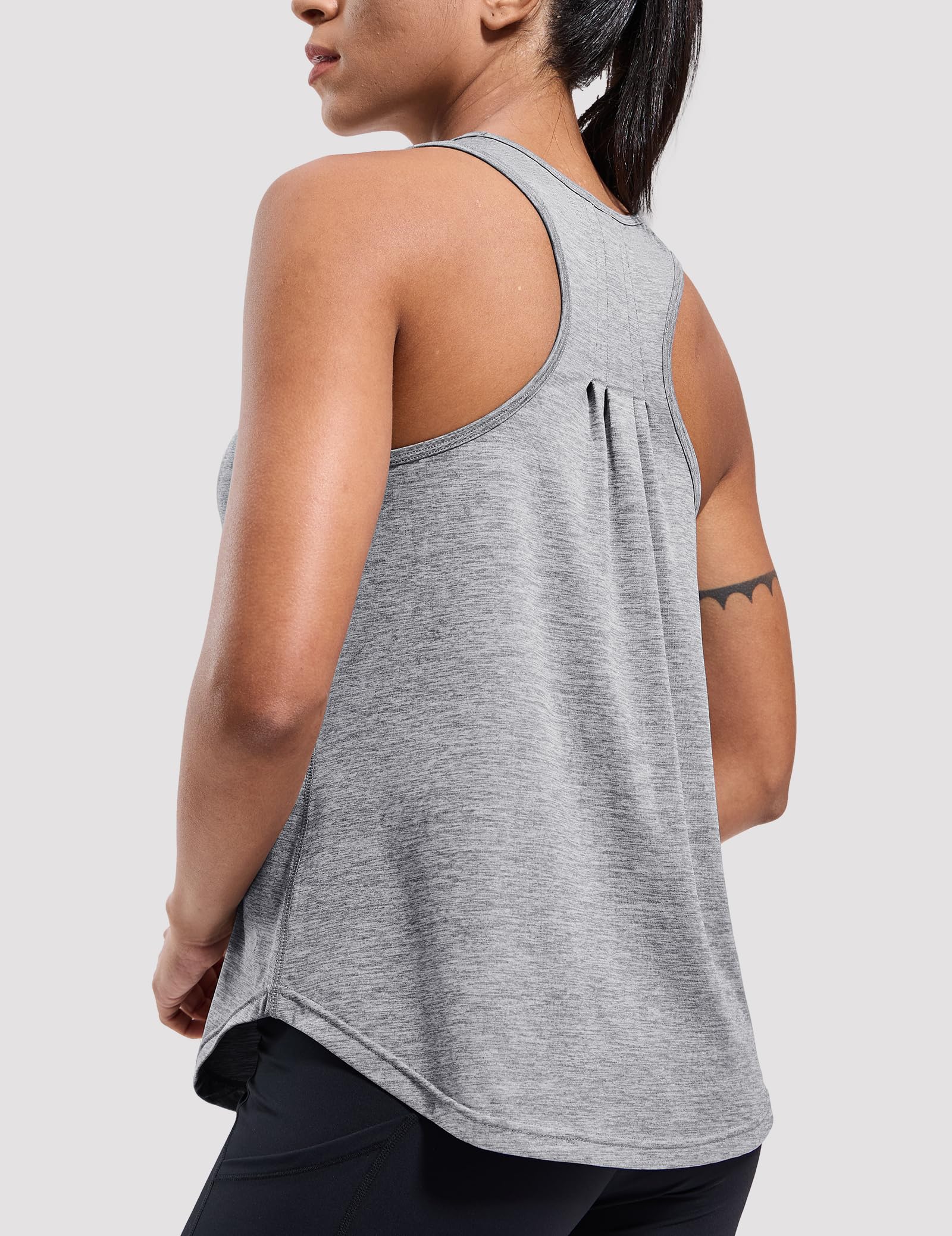 MIER Women's Racerback Tank Tops for Workout Dry Fit Shirts