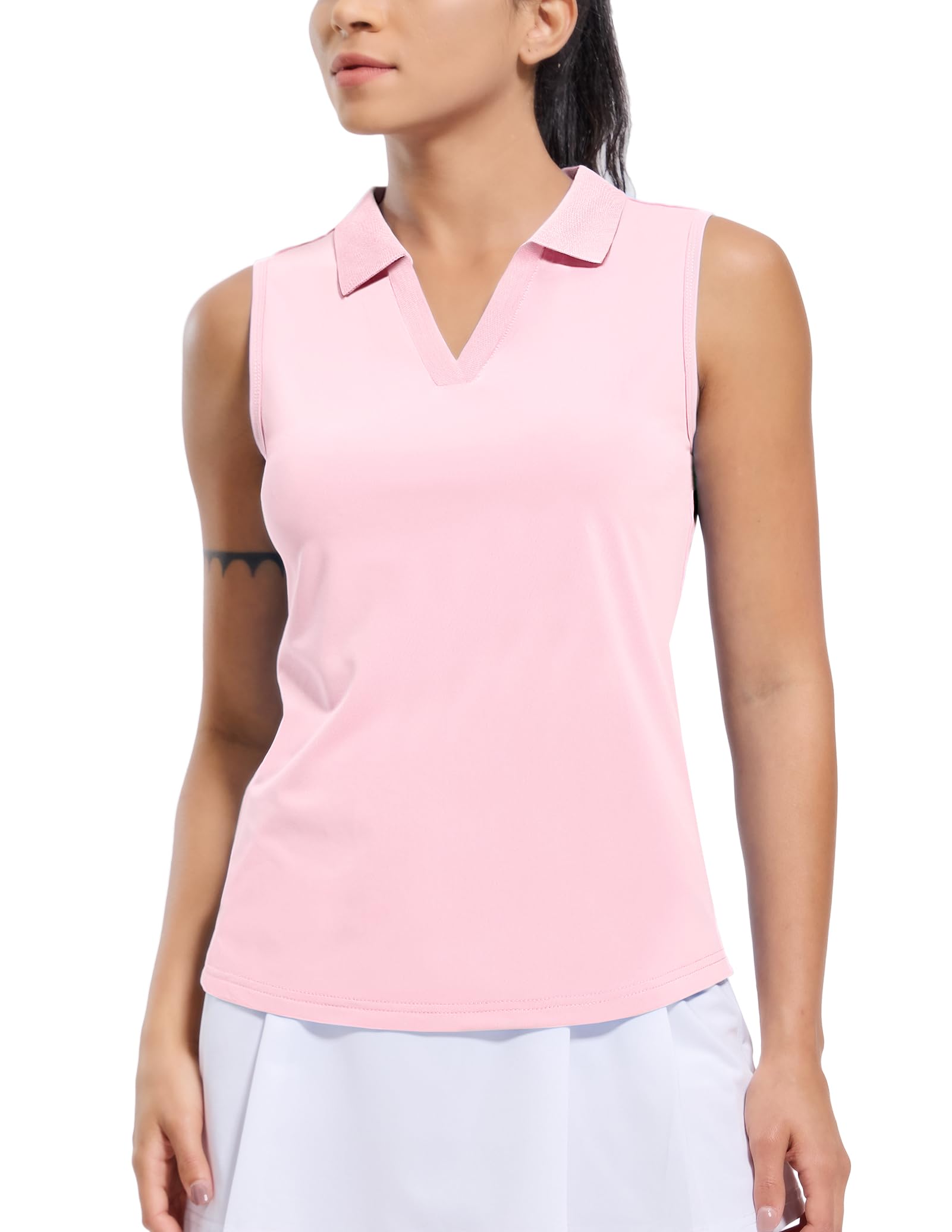 Women's Sleeveless Golf Polo Shirts Dry Fit Collared Tank Tops