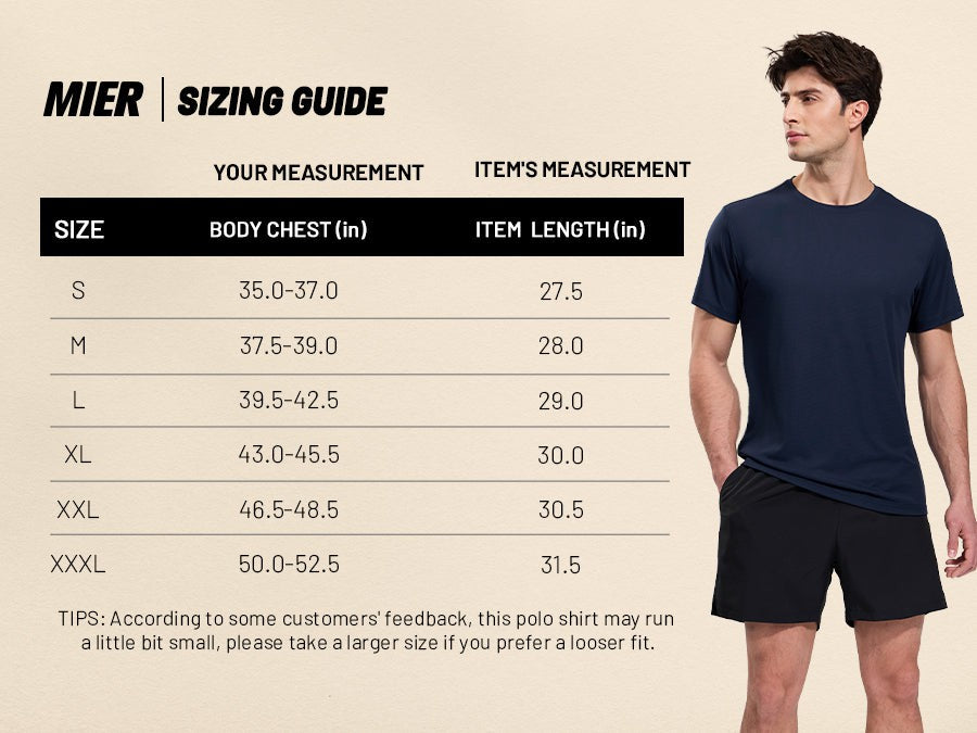 MIER Men's Running T-Shirt Dry Fit Workout Tee Men's Shirt