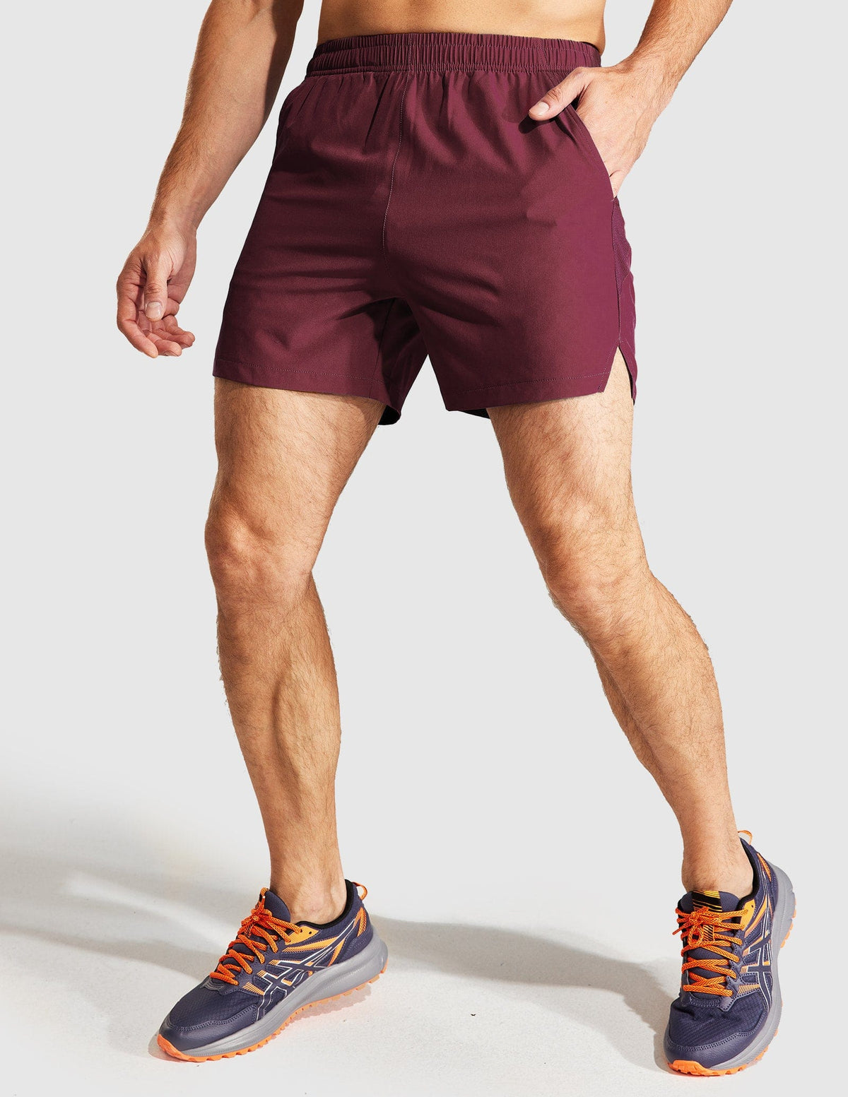 MIER Men's 5 Inch Quick Dry Running Shorts Men's Shorts Wine / XS