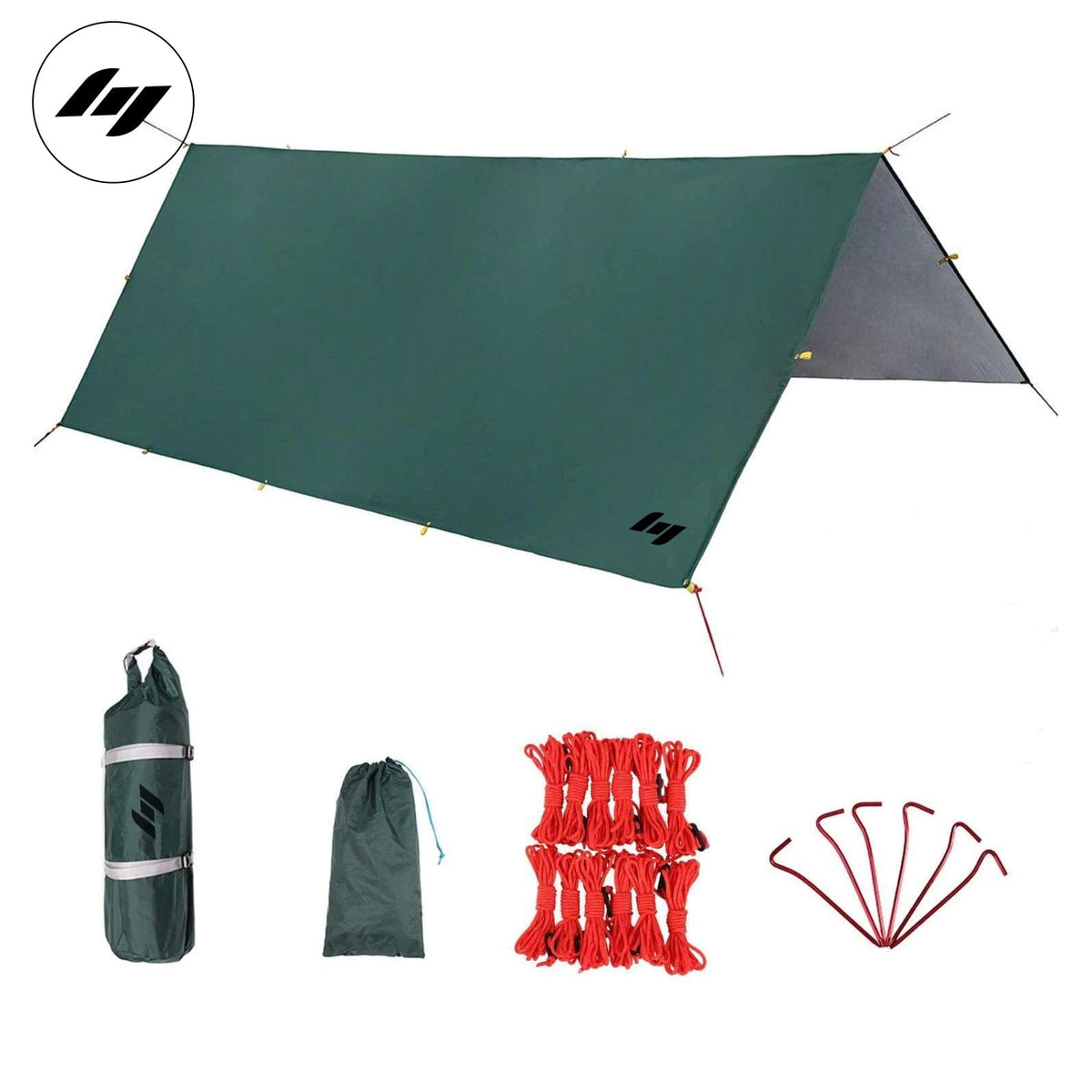 Waterproof Camping Tent Tarp Ultralight Outdoor Shelter Tent Tarp Green / L-13*10 ft Mier Sports