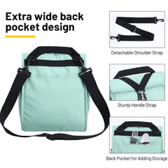 Insulated Lunch Bag Roll Top Lunch Box for Women Men, Khaki