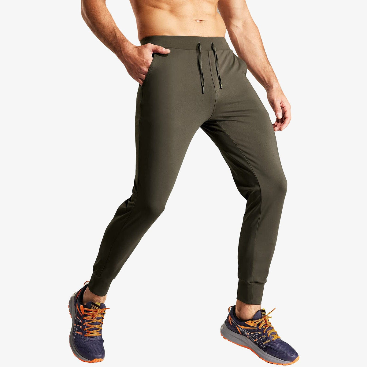 MIER Men s Jogger Sweatpants Nylon Stretch Athletic Pants